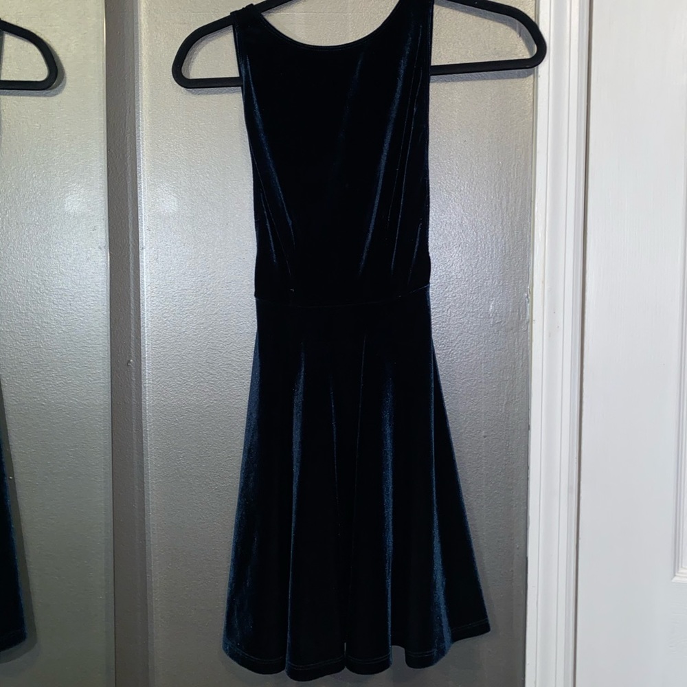 American apparel deep green velvet circle dress